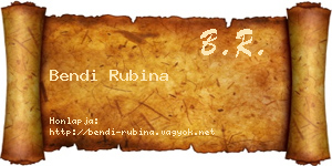Bendi Rubina névjegykártya